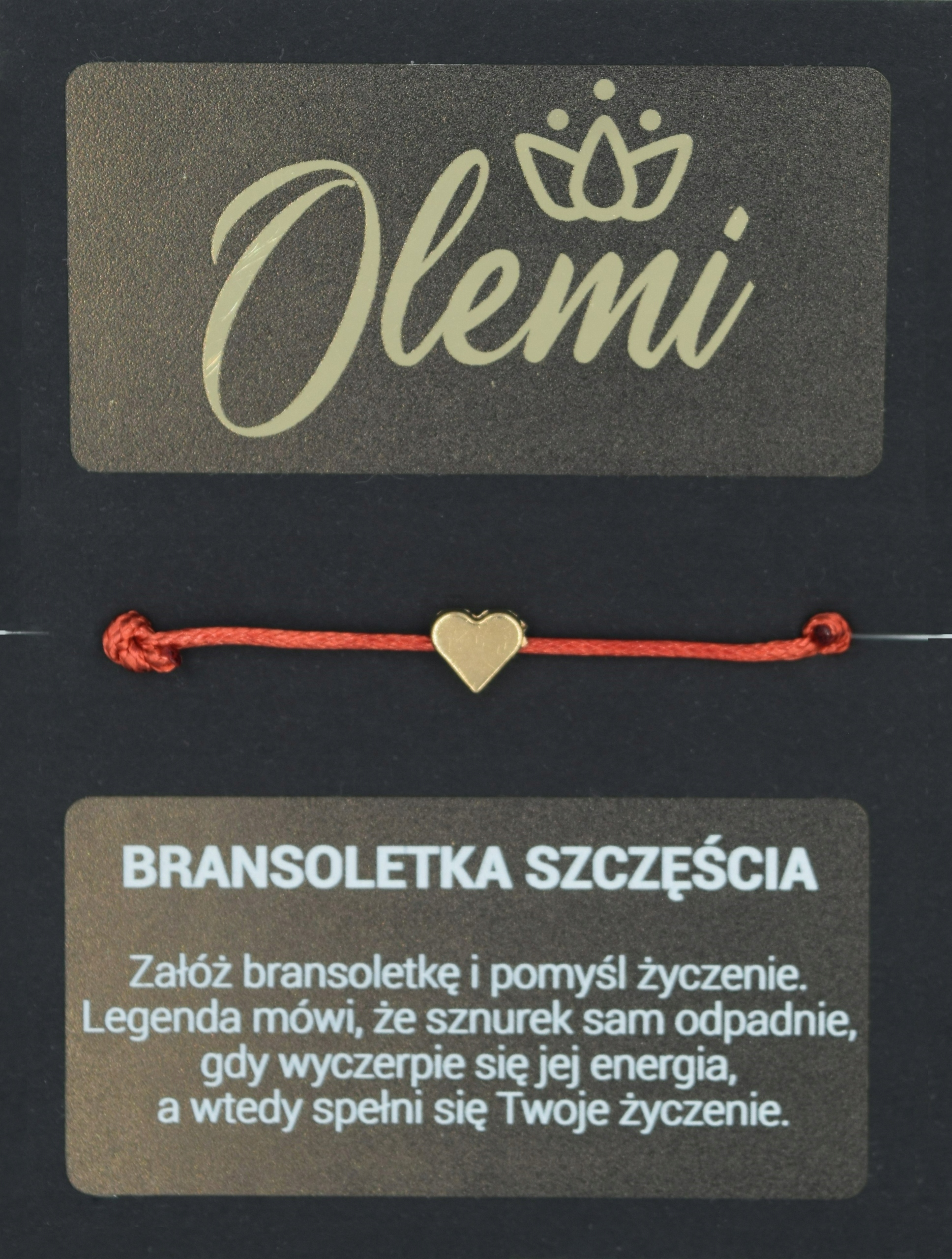 

Bransoletka Czerwony Sznurek Szczęścia Serce T