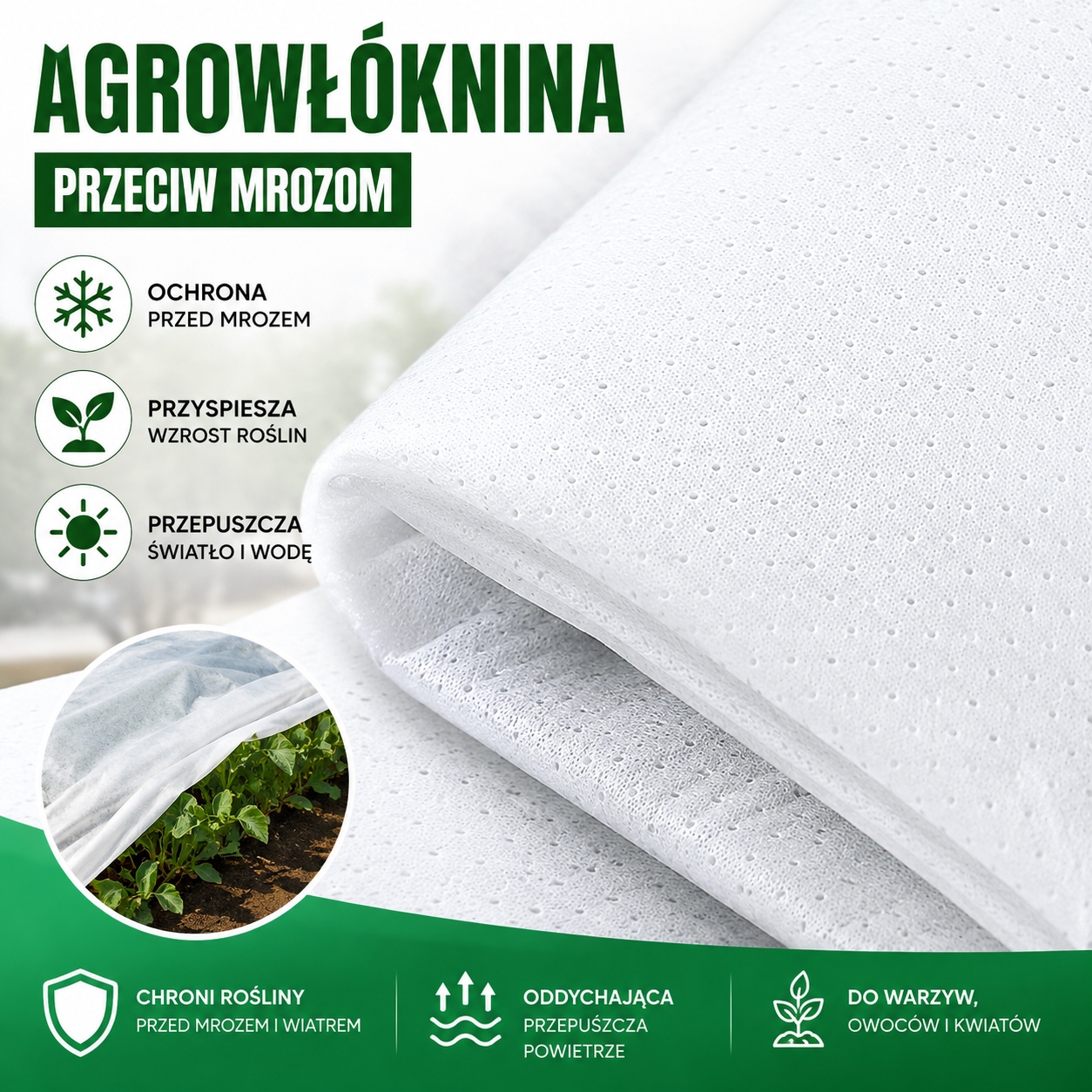 50 m 140 g/m2 Agrotextilie Ochrana rostlin před mrazem a mrazem