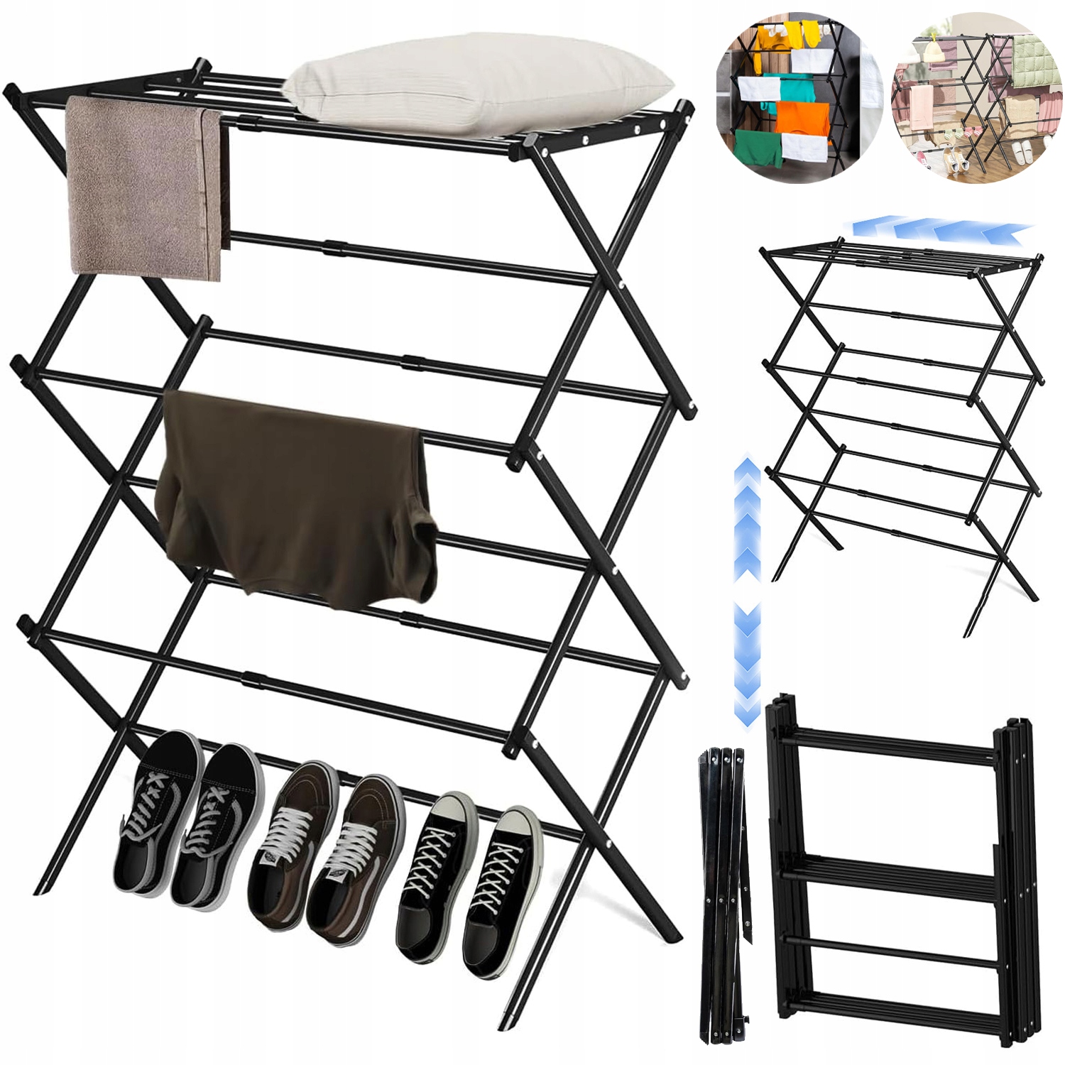 Sušák Na Prádlo Vertikální, Skládací, Balkonová, Kovová, Na Prádlo