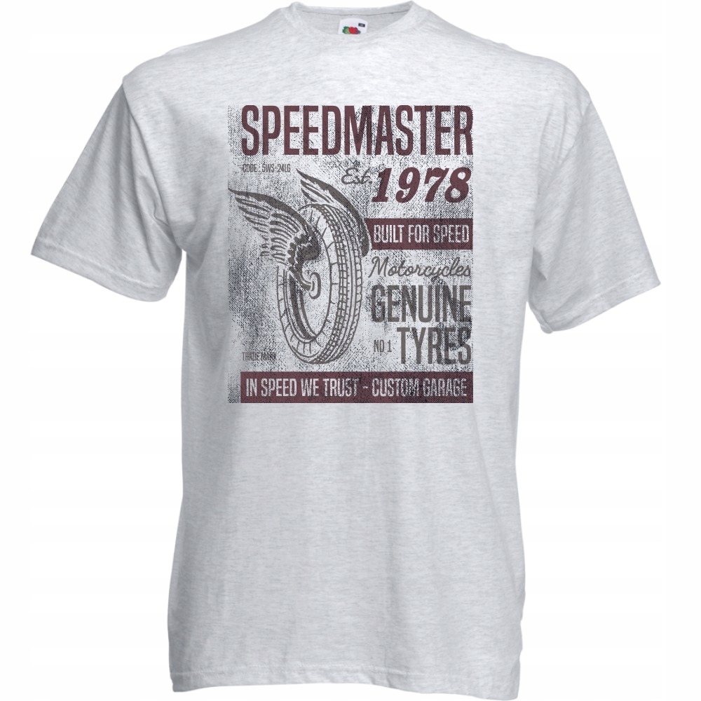

Koszulka silnik motocykl motor speed L ash szara