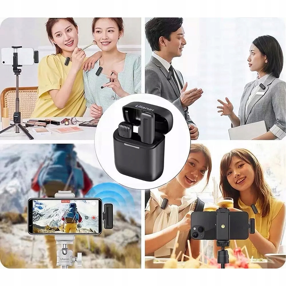 Mikrofon Bezprzewodowy Ulanzi J11 USB-C Smartfon + Etui ładujące Łączność bezprzewodowa
