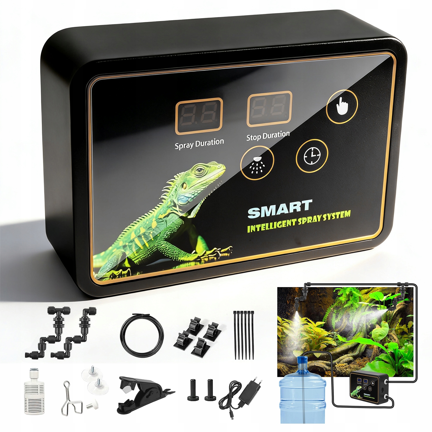 Nawilżacz Zraszacz Terrarium 360 Stopni Timer 2 Dysze Automatyczny 5M