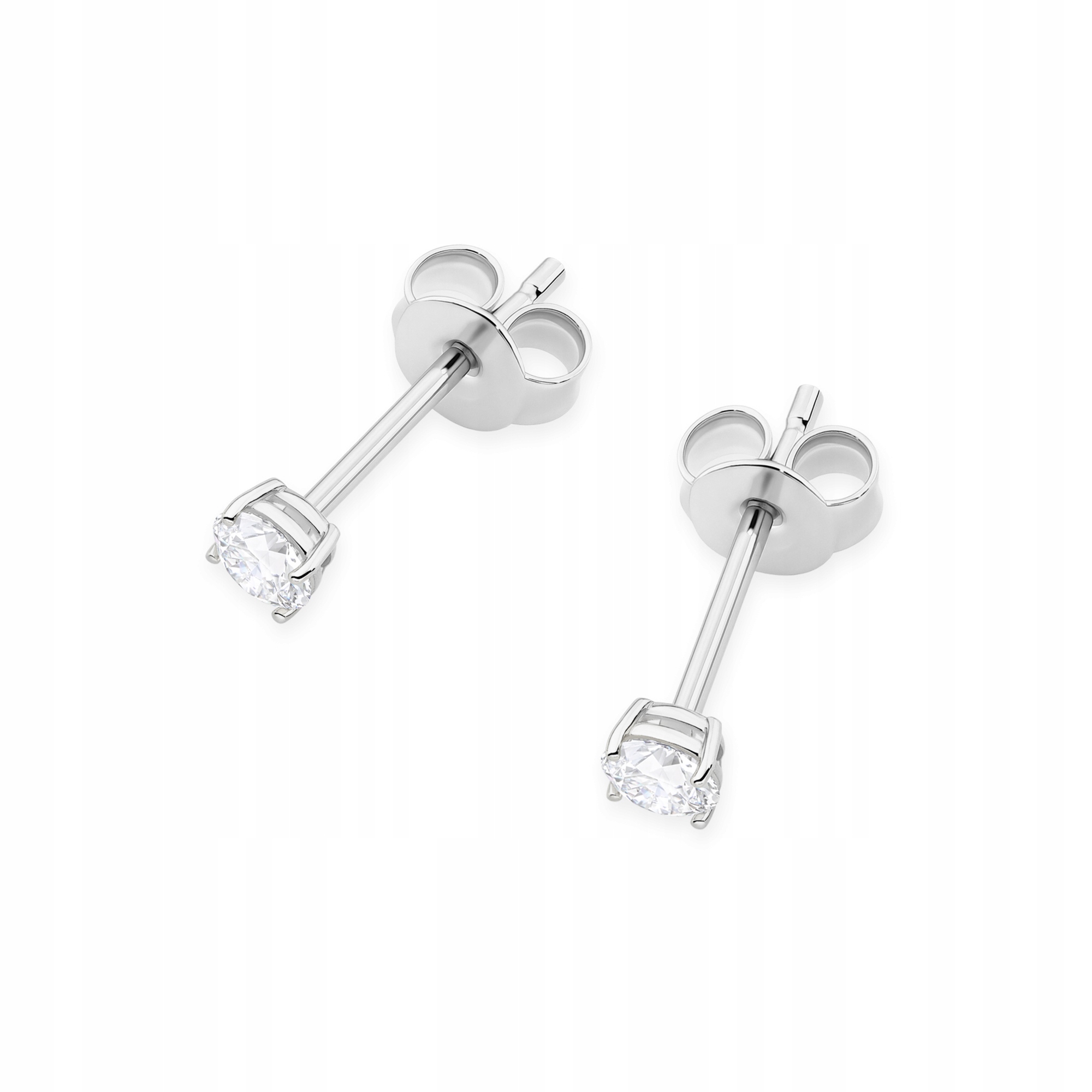 Zlaté náušnice s diamanty bílé zlato briliant 2 x 0.15 ct zlato 585 tyčinka