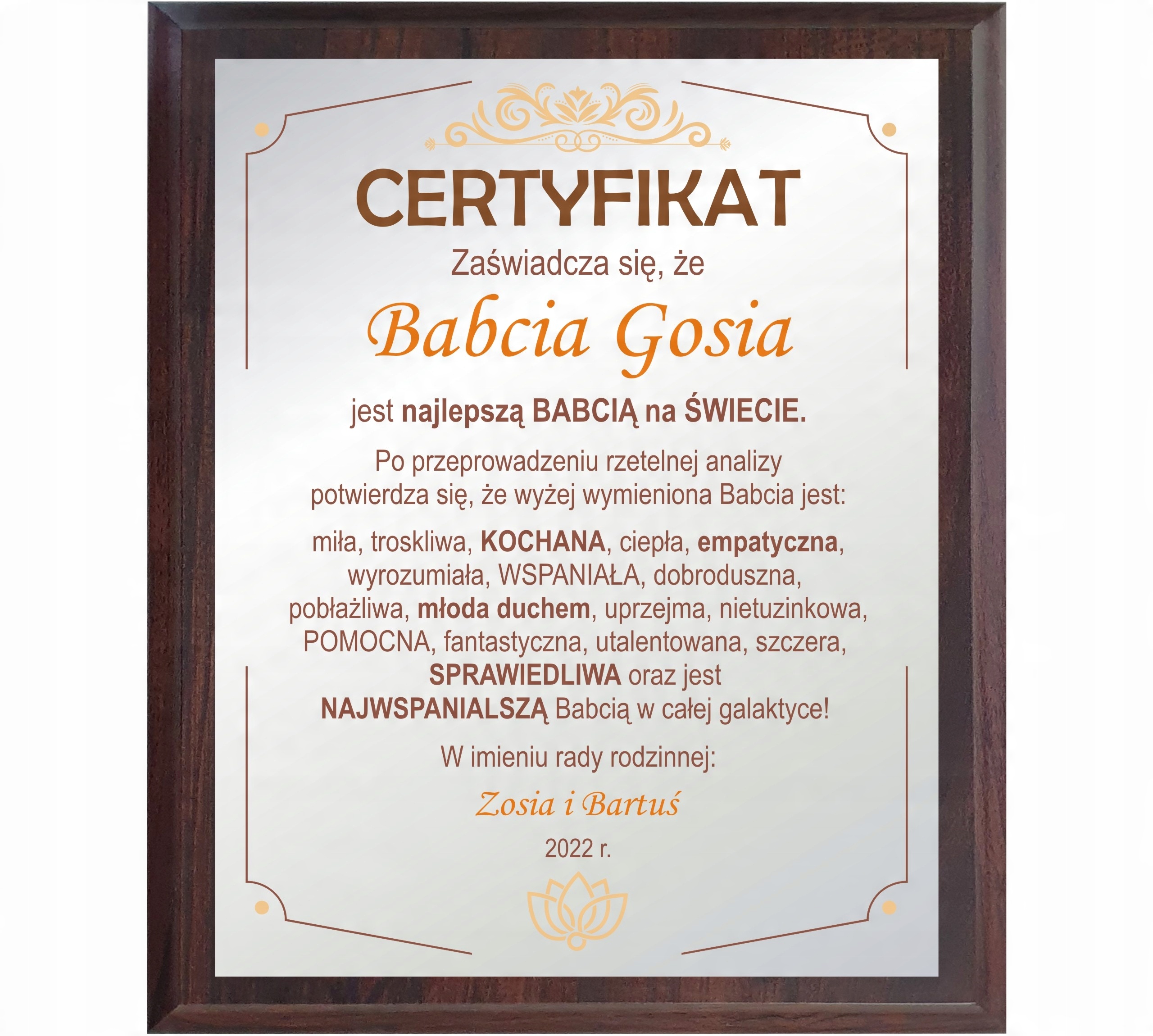 

Dyplom na Dzień Babci Upominek
