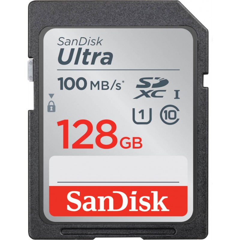 SANDISK 128 GB SD SDXC Class 10 ULTRA 100MBs UHS-1