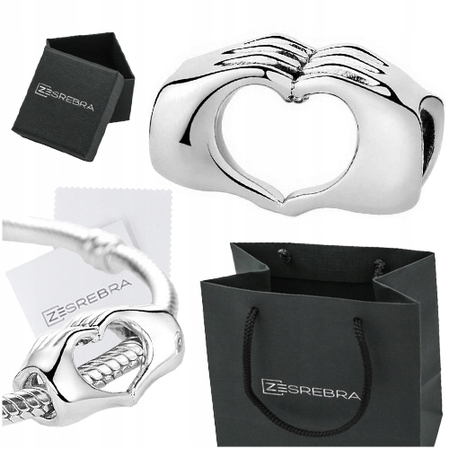 

Charms Dłonie do Pandora srebro 925 serce koralik