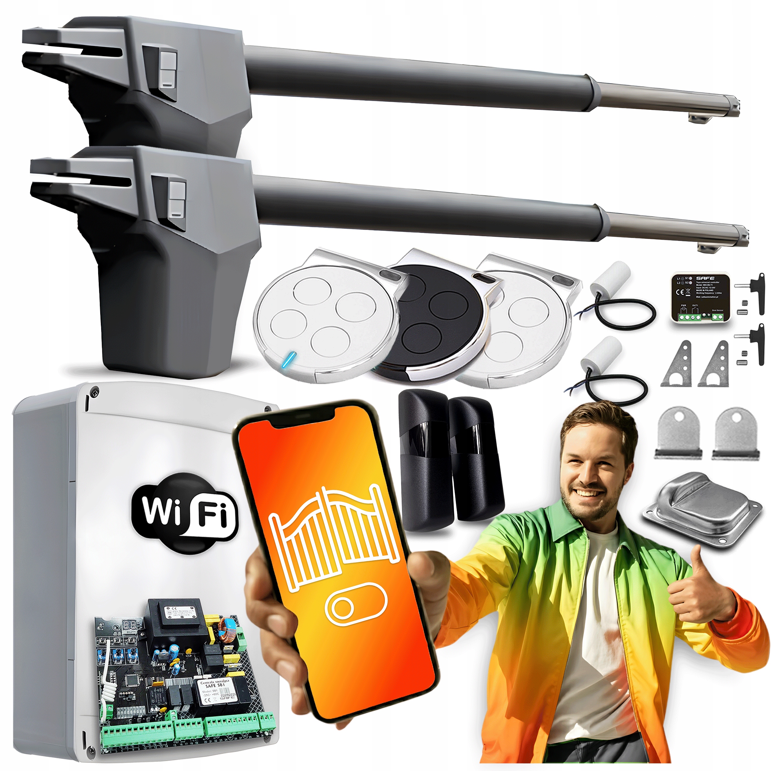 Set Pohon Pre Dvojkrídlovú bránu 7 m Wifi Tuya Automatické Ovládacie Prvky