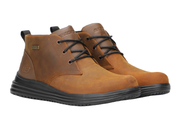 Pánské kotníkové boty boty Skechers Proven Conklin pohodlné hnědé 44 Eu