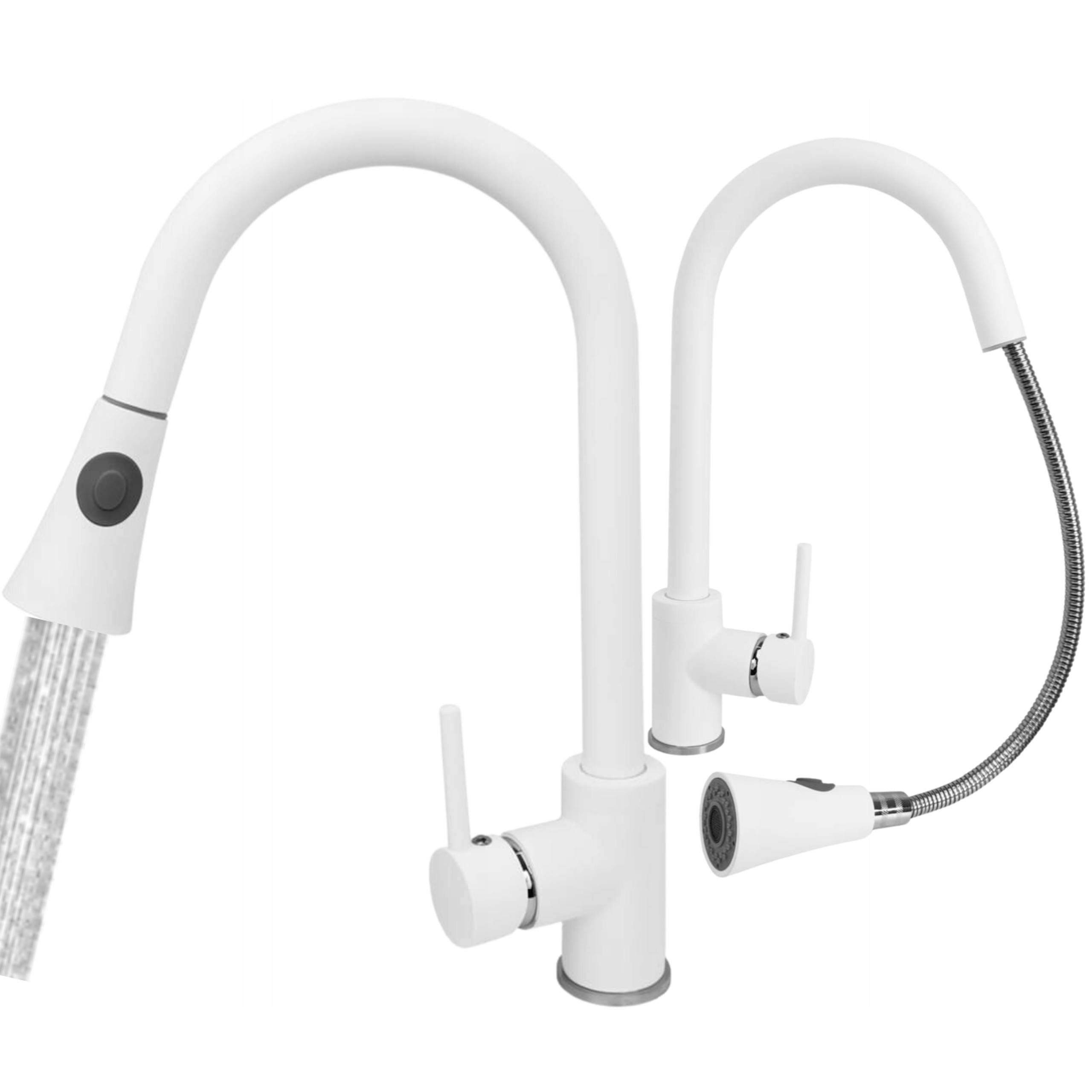 Kuchyňská baterie Taru Bílá s výsuvným výtokem Dřez Kuchyňský kohout