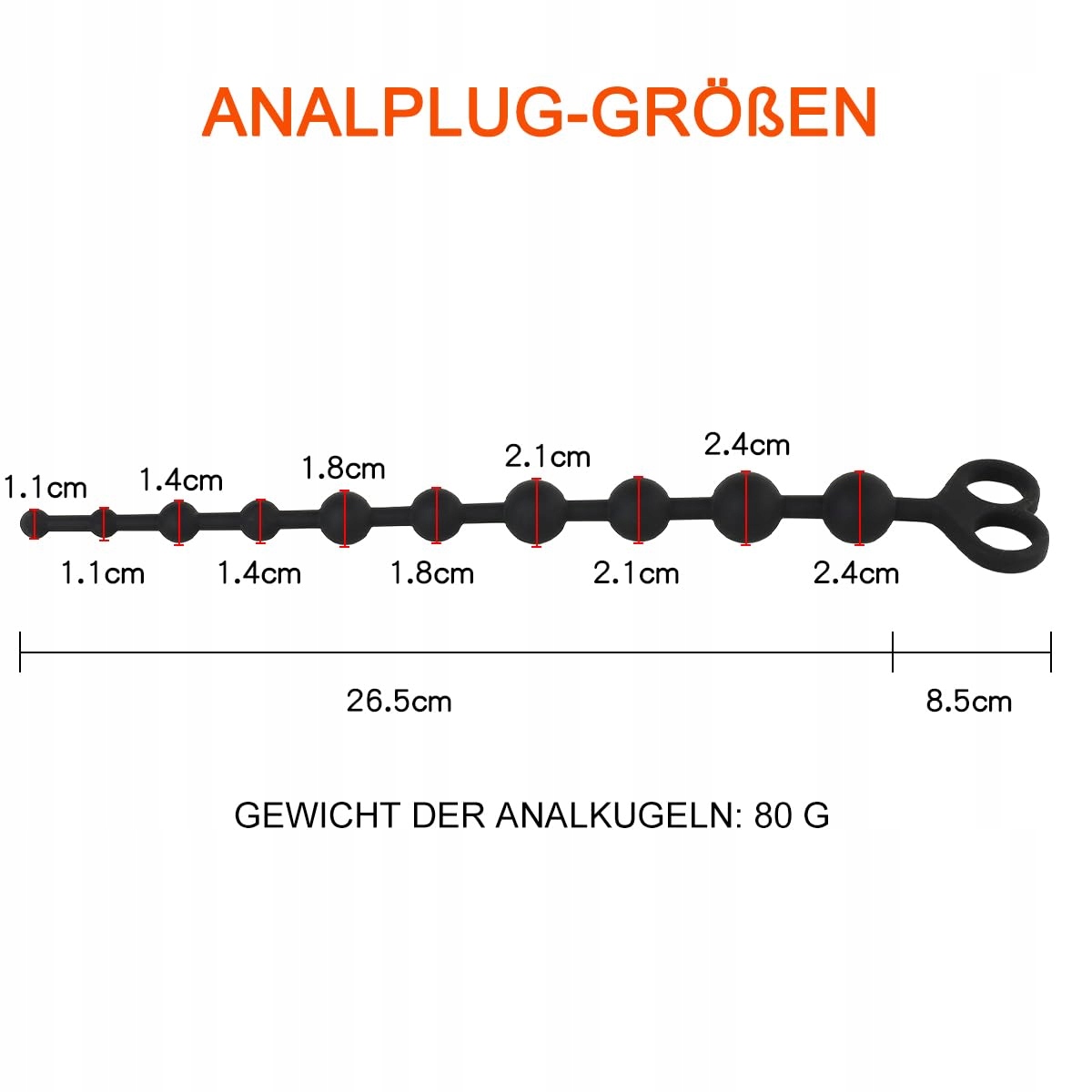 SILIKONOWA Analkette 35 cm Wodoodporne Analkulki Dla Mężczyzn i Kobiet — miniatura 5