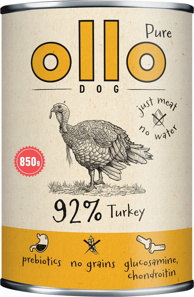 Levně Ollo Pure Krůta mokré Krmivo pro psy sada 6x850g