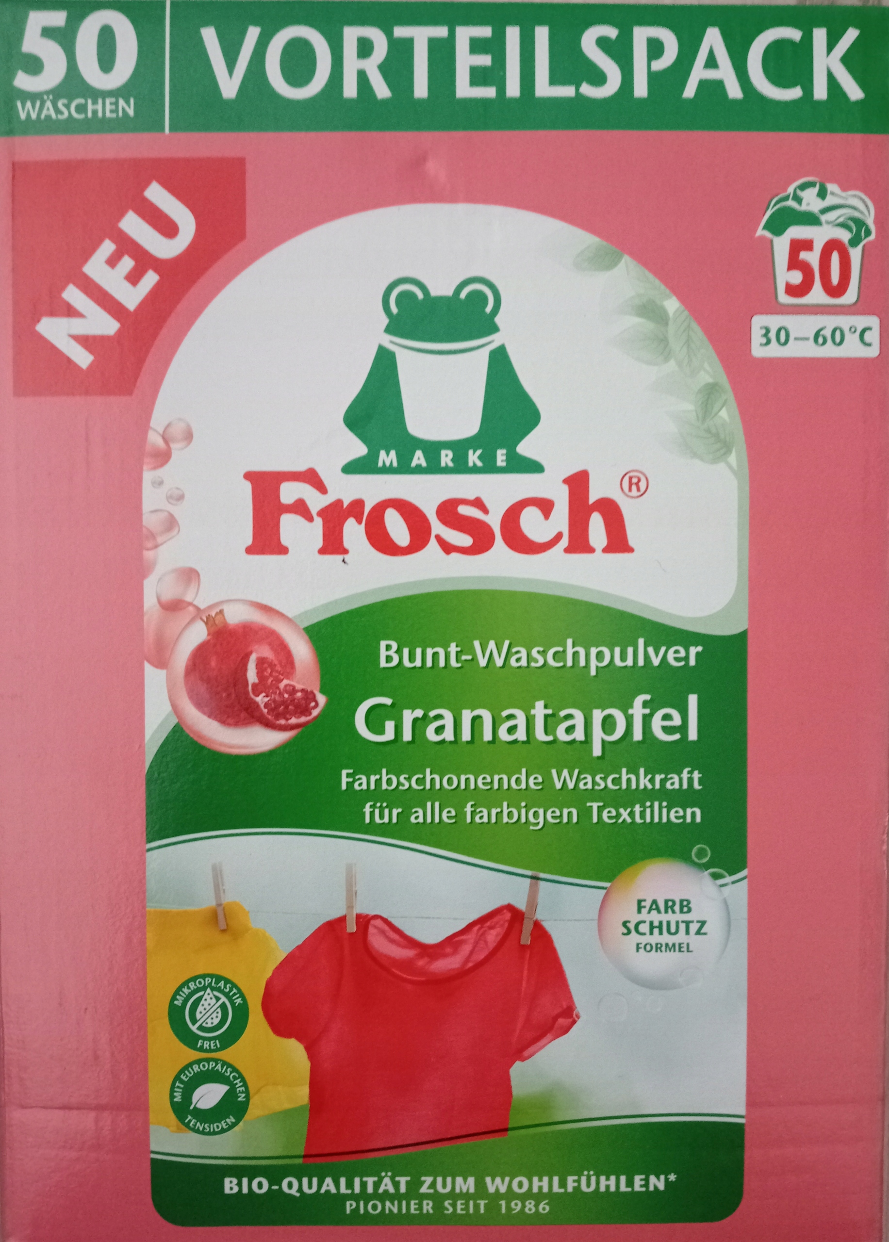 

Proszek Do Prania Frosch Granatapfel 50PRAŃ 3,3KG.