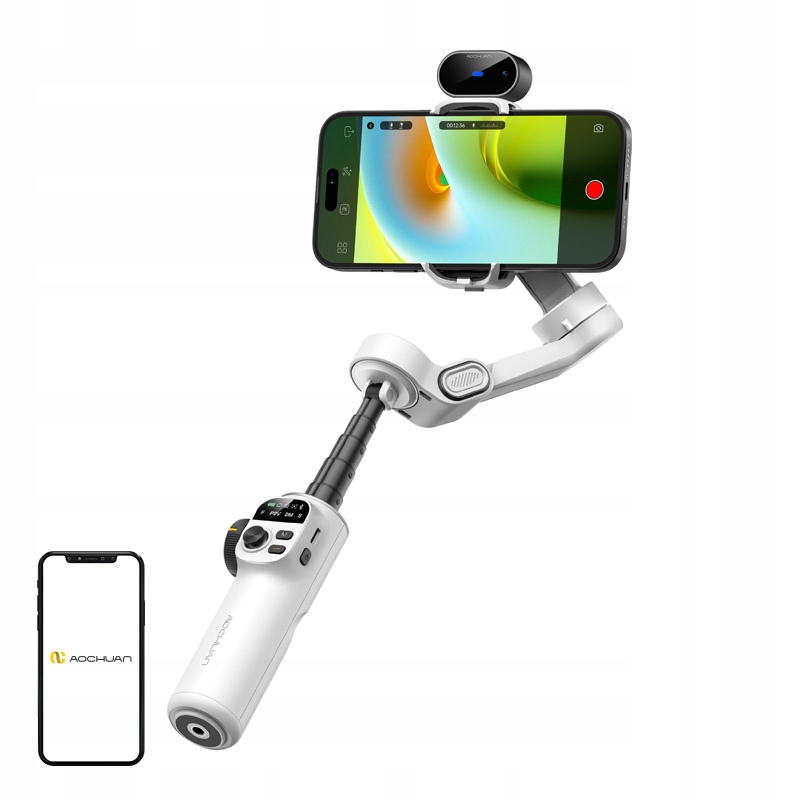 Aochuan X2 Gimbal 3-osý Ai senzor 360° Bílý Selfie 4 režimy sledování
