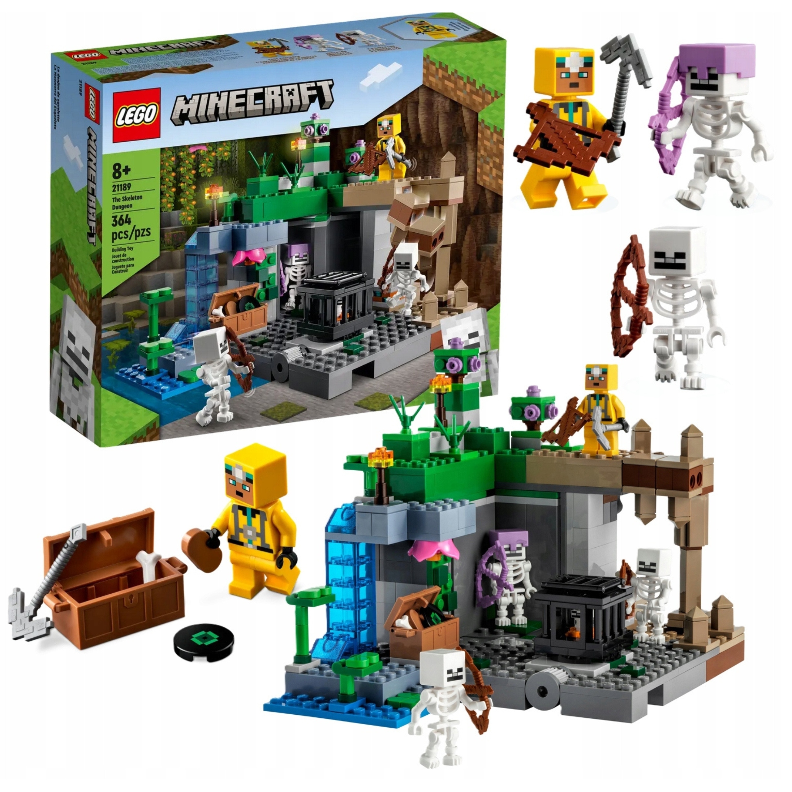 Lego Minecraft Loch Szkieletów 21189 Zestaw Klocków Klocki Dla Dzieci