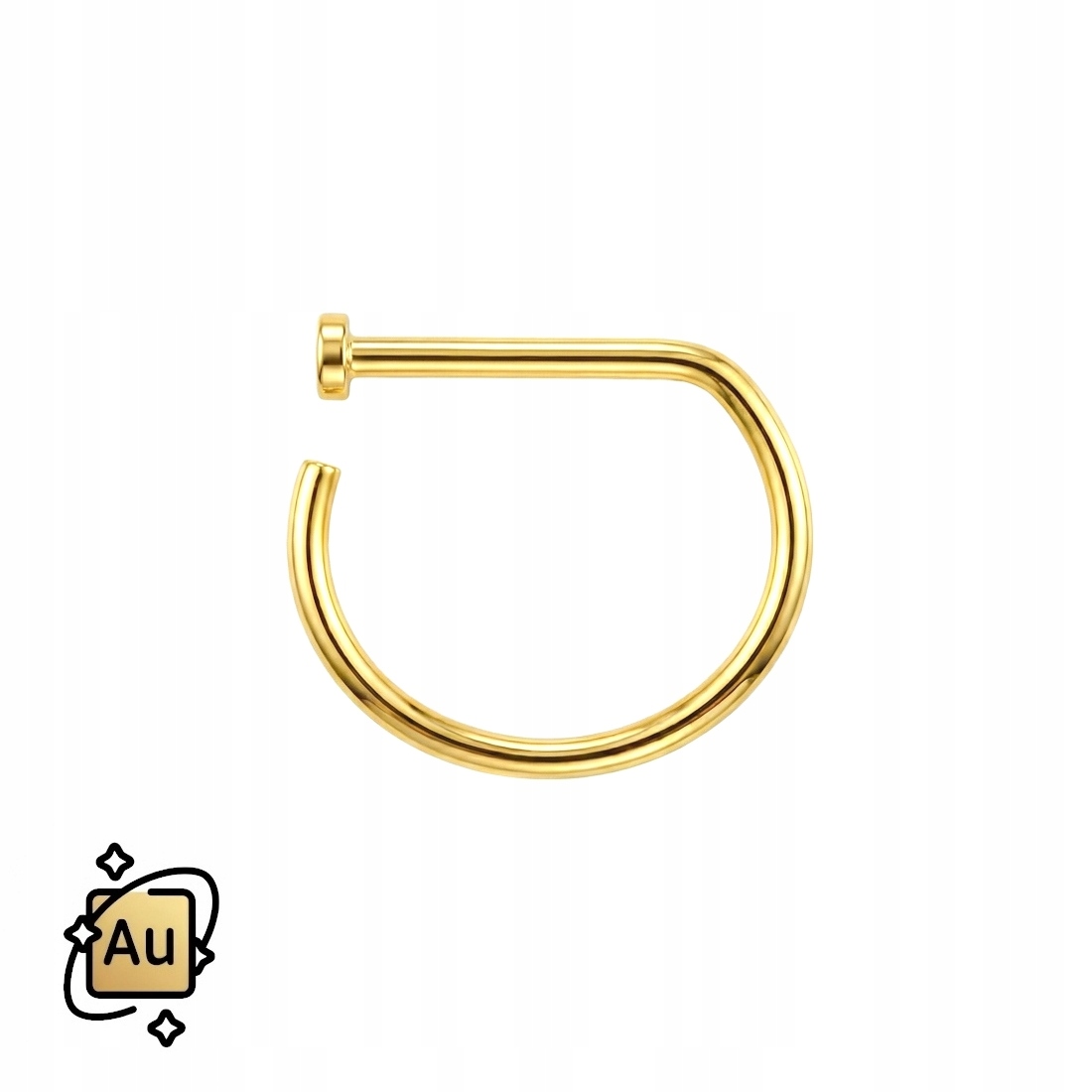 Zlatá Náušnice Do Nosu D-kroužek Au 585 1,0/10 mm
