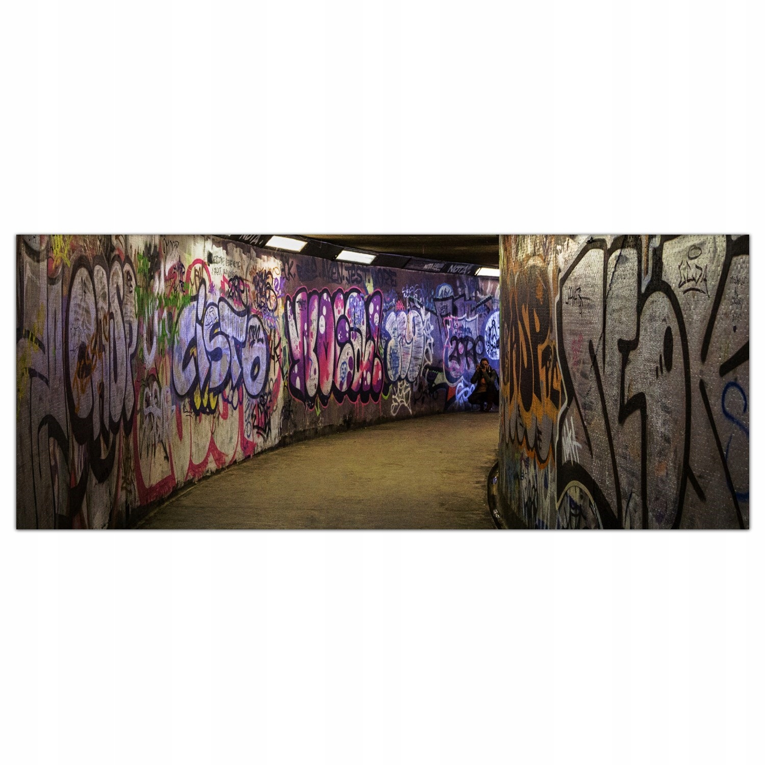 Metro Tunel Umění 125x50 Skleněné panely do kuchyně