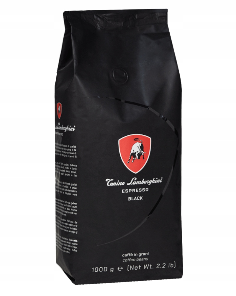 Levně Káva zrnková Tonino Lamborghini Black 1 kg luxusní směs Dárek