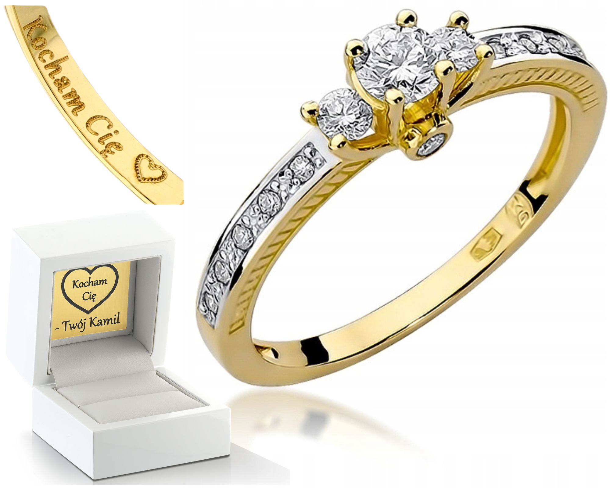 Prstýnek S Diamanty Gravírování Bonus