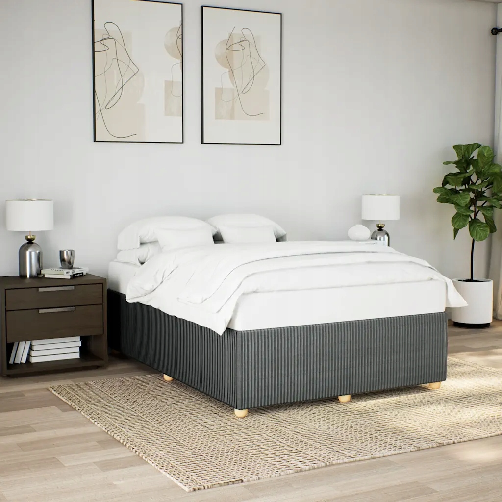 vidaXL Postel bez matrace tmavě šedá 140 x 200 cm textil