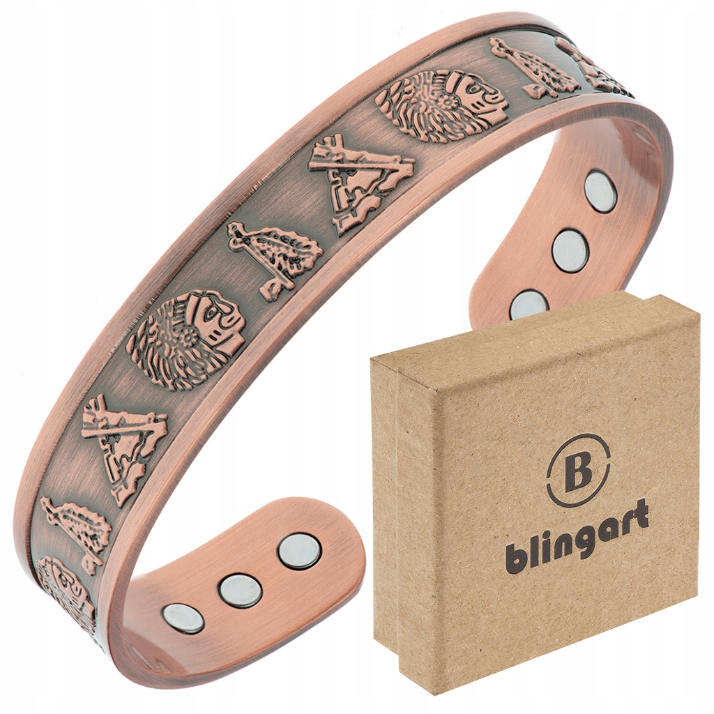 

Bransoletka miedziana Magnetyczna zdrowotna Aztec