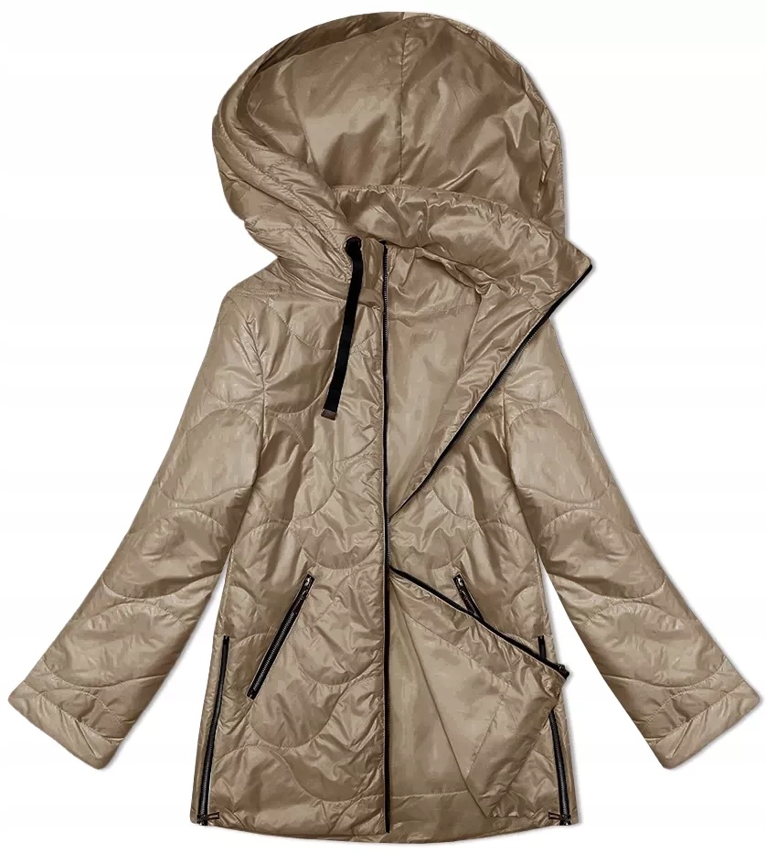 Prošívaná Dámská Bunda B8242 Cappuccino 54