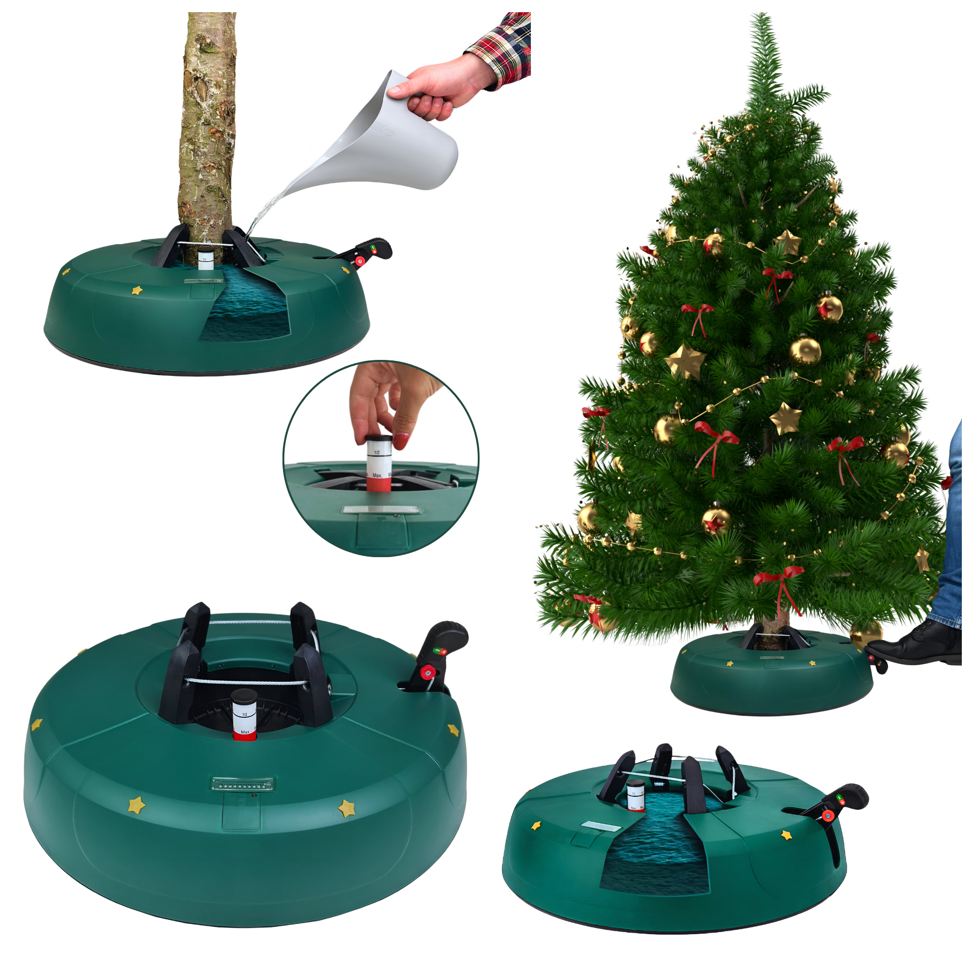 stojan na vianočný stromček Samosvorný, Veľký Podstavec Pre Živý Vianočný Stromček Do 4.5 M