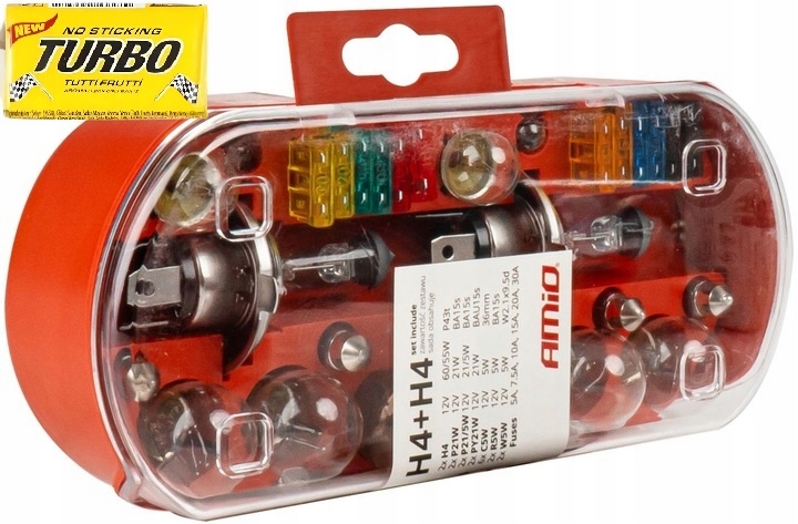 Zestaw 2x H4 Zasobnik Zapasowe Żarówki Bezpieczniki Do Samochodu 30 Element