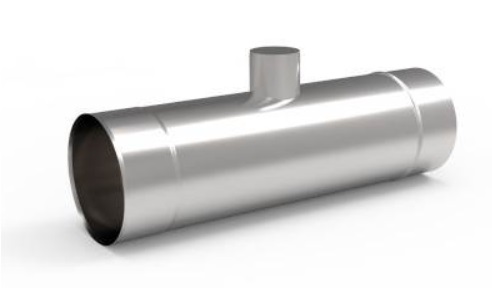 Ks Trubka kyselinovzdorná s měřícím hrdlem 90 mm 0,5 mm 0,5 m komínová vložka