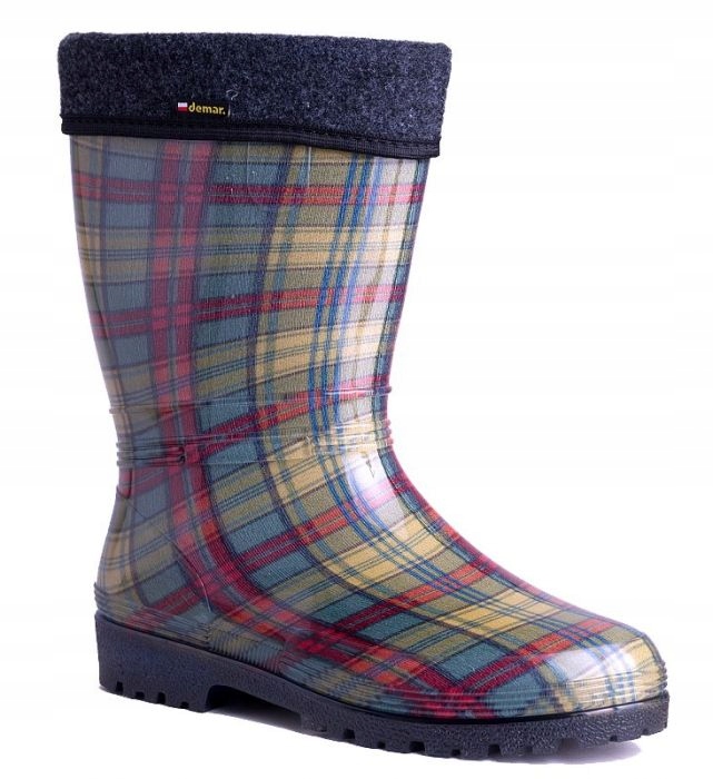 Dámské zateplené holínky Demar Rainny Lux Print 0546 B kostka, vel. 39/40