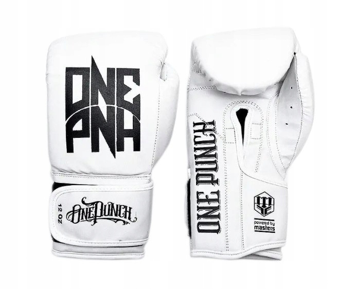 RĘKAWICE BOKSERSKIE RPU "ONE PUNCH" 12 OZ BIAŁE