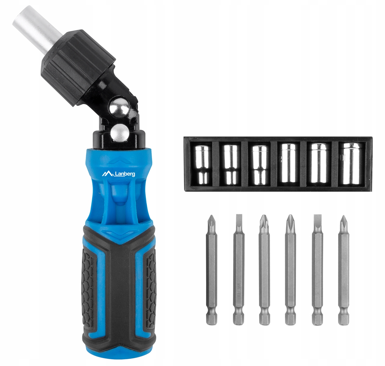 Набор отвертка с трещоткой угловой 6 насадок 6 b