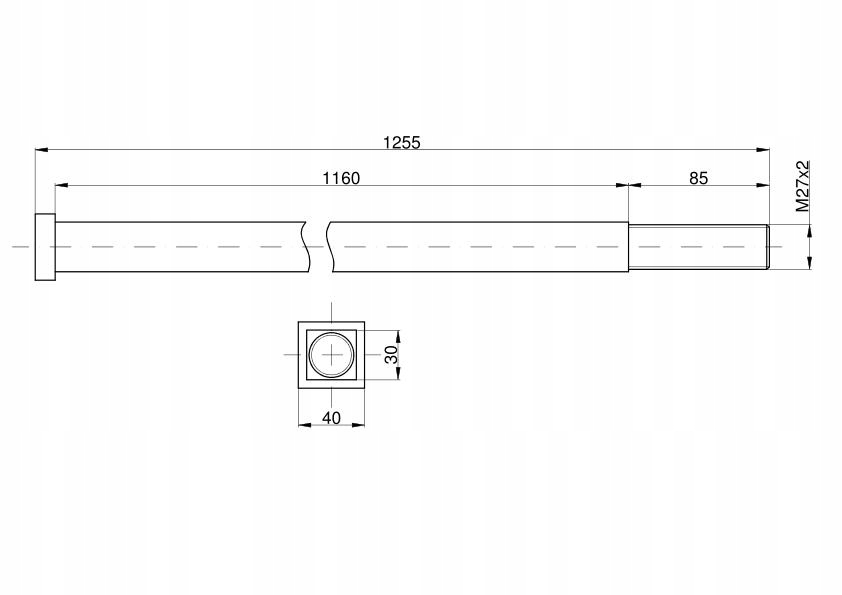 Oś dł.1250mm Talerzówka Producent części GE