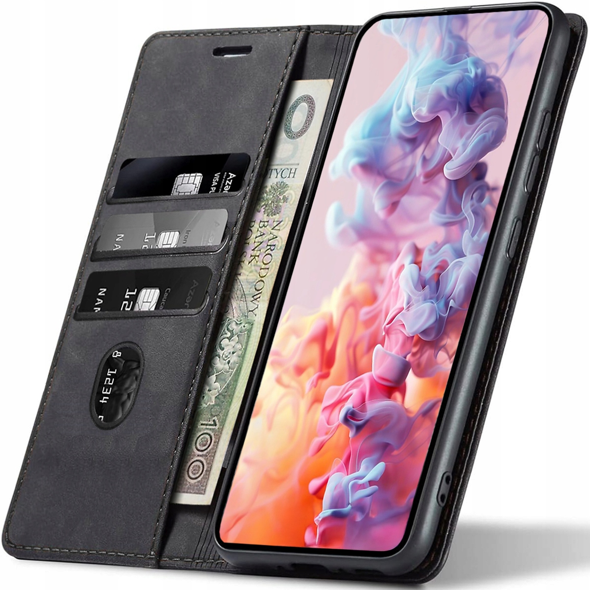 Etui Skórzane Magnetyczne 2x Szkło Do Samsung Galaxy A57 Jakość Premium