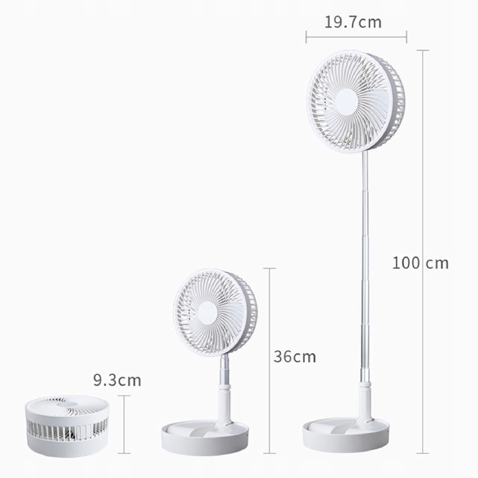 Biurkowy USB, Wentylator Podłogowy, 4 Prędkości Kolor dominujący biały