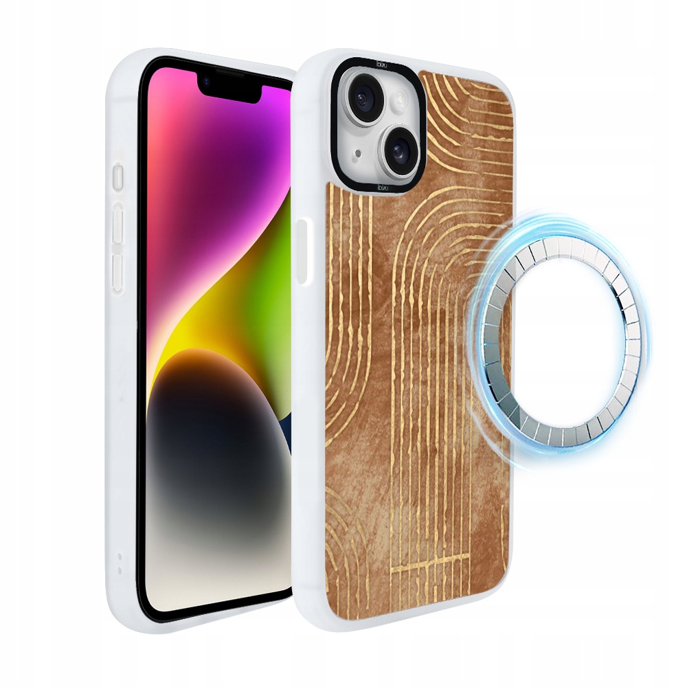 Pouzdro pro iPhone 14 Plus Ibizu DropGuard Matt s MagSafe, geometrické linie