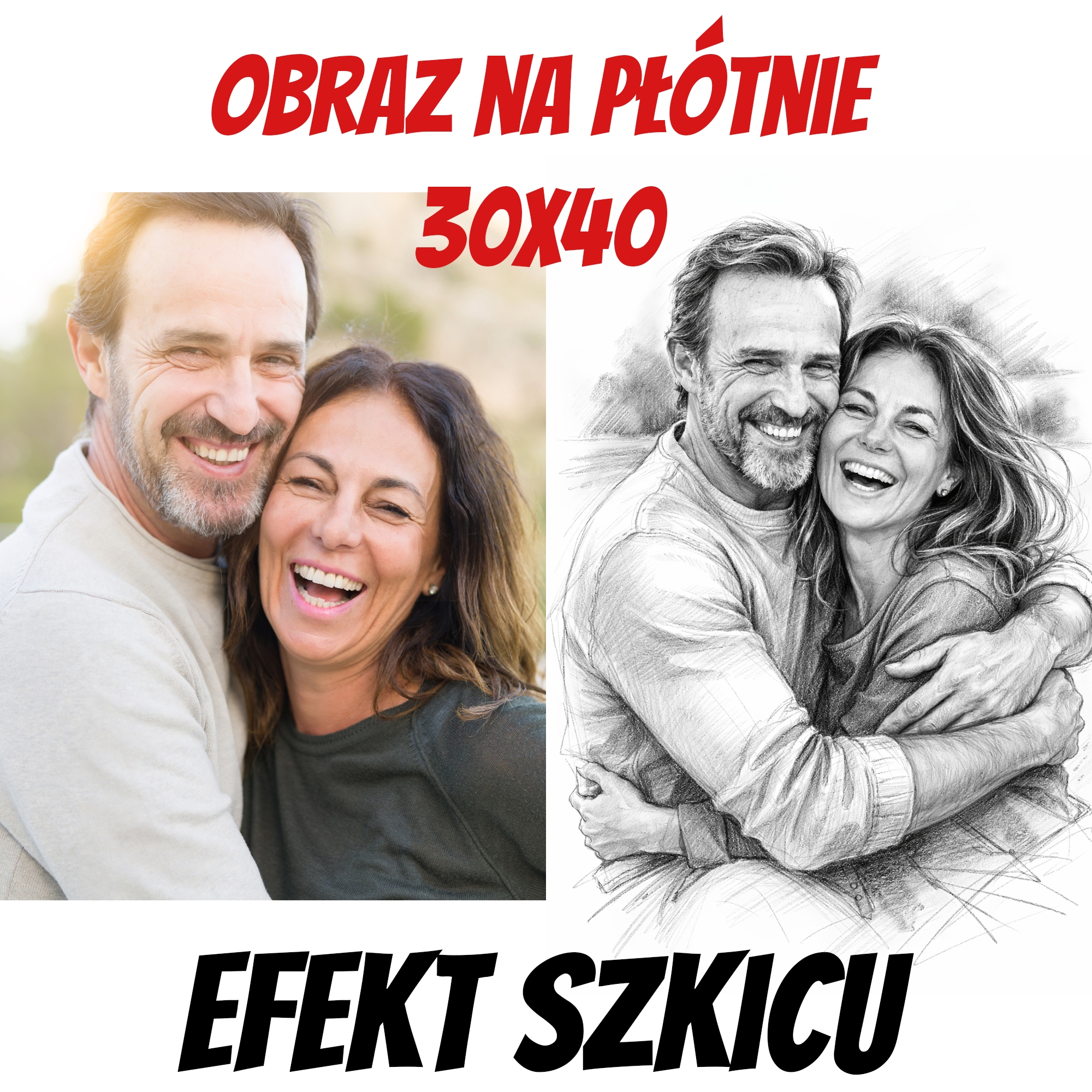Obraz na płótnie "Szkic ołówkiem" Twoje zdjęcia druk foto 60x40