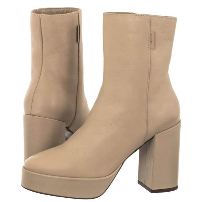 Dámské Kotníkové Boty na podpatku Nessi Béžové 23521