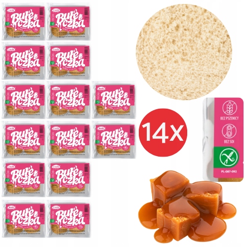 Levně 14x Bezlepkové Sladké Buchty 2X40G Měkké Karamelové Bez Sójové Pšenice
