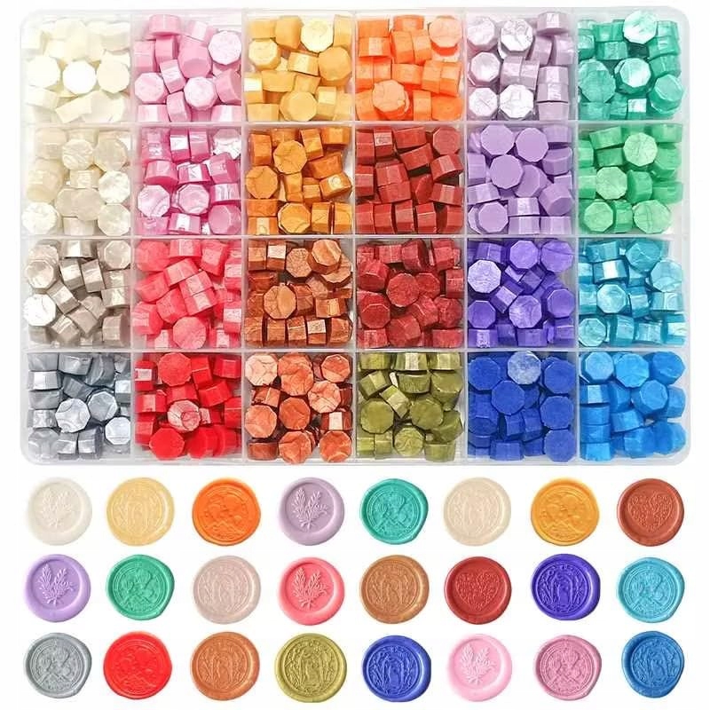 LAK WOSK DO LAKOWANIA PIECZĘCI WOSKOWYCH STEMPEL ZESTAW 720 KOLORY