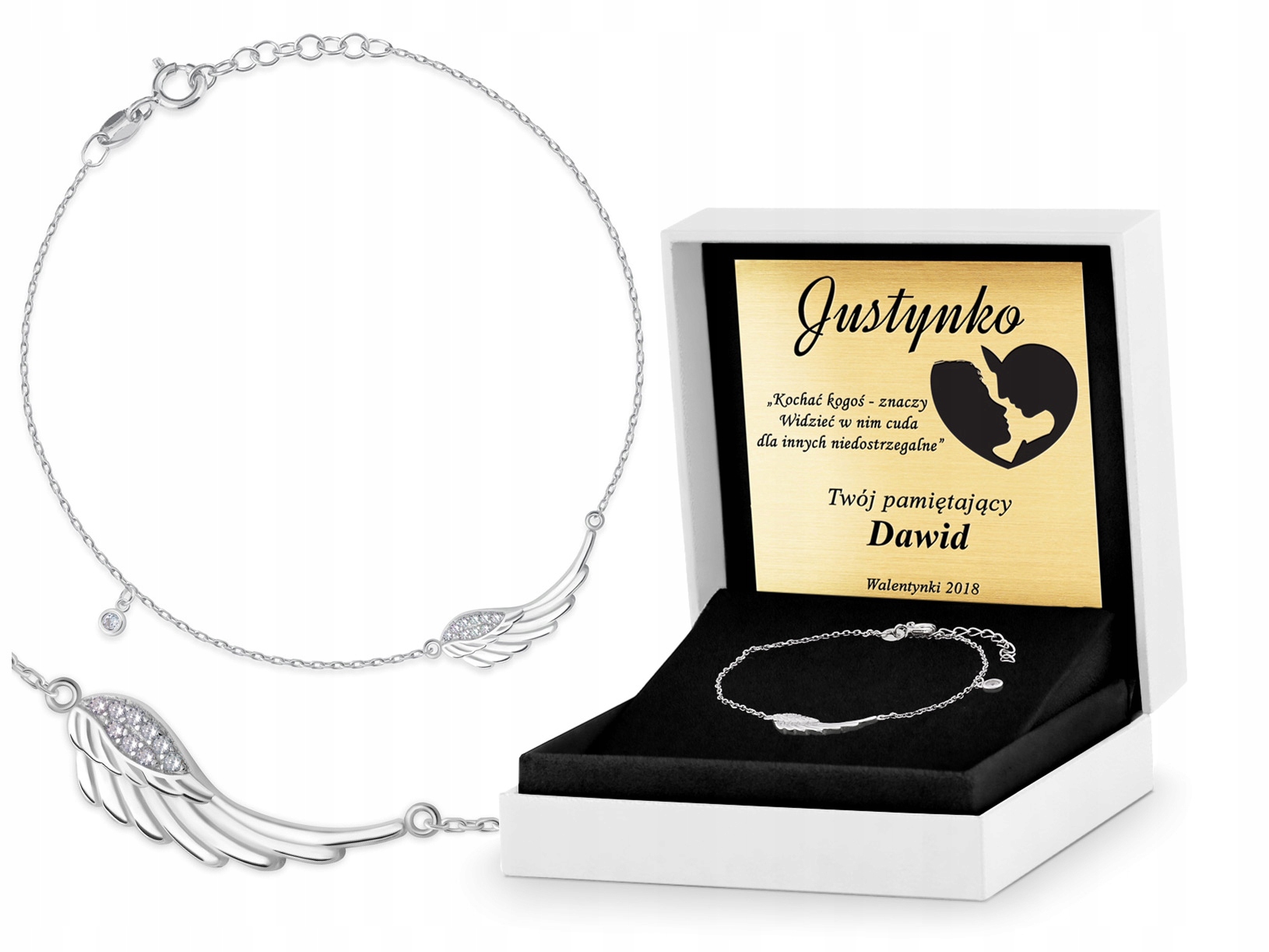 

Bransoletka Srebrna 925 Skrzydło Grawer