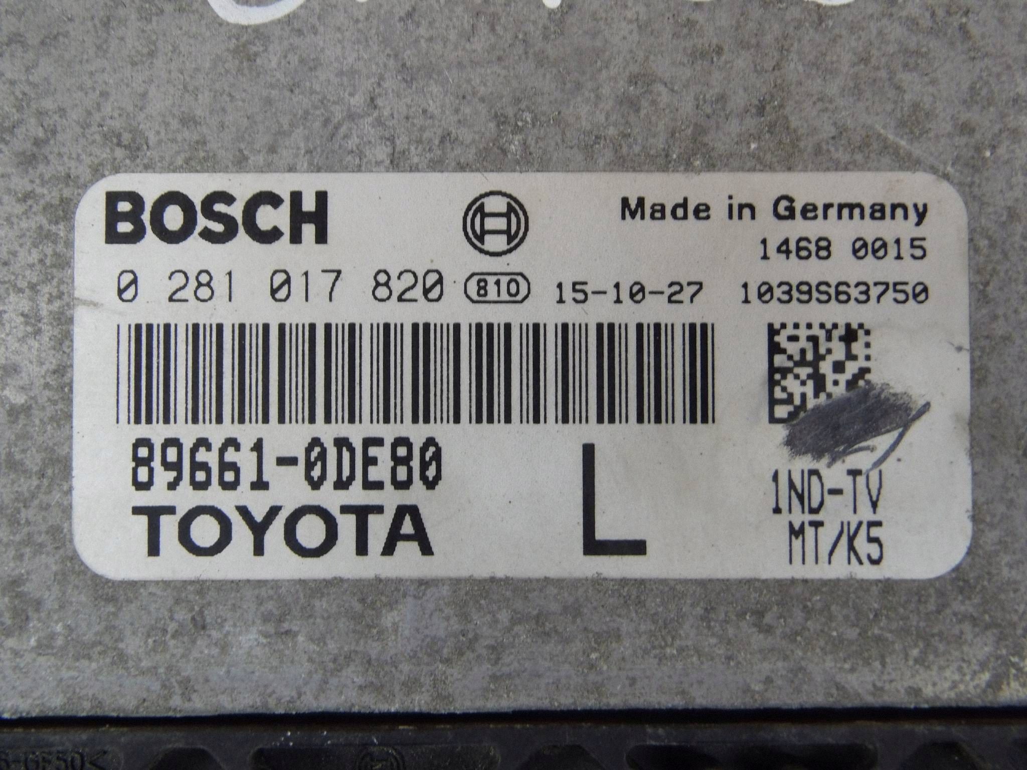 Toyota Yaris III 1.4 D4D module computer control unit of the engine ECU 89661-0DE80