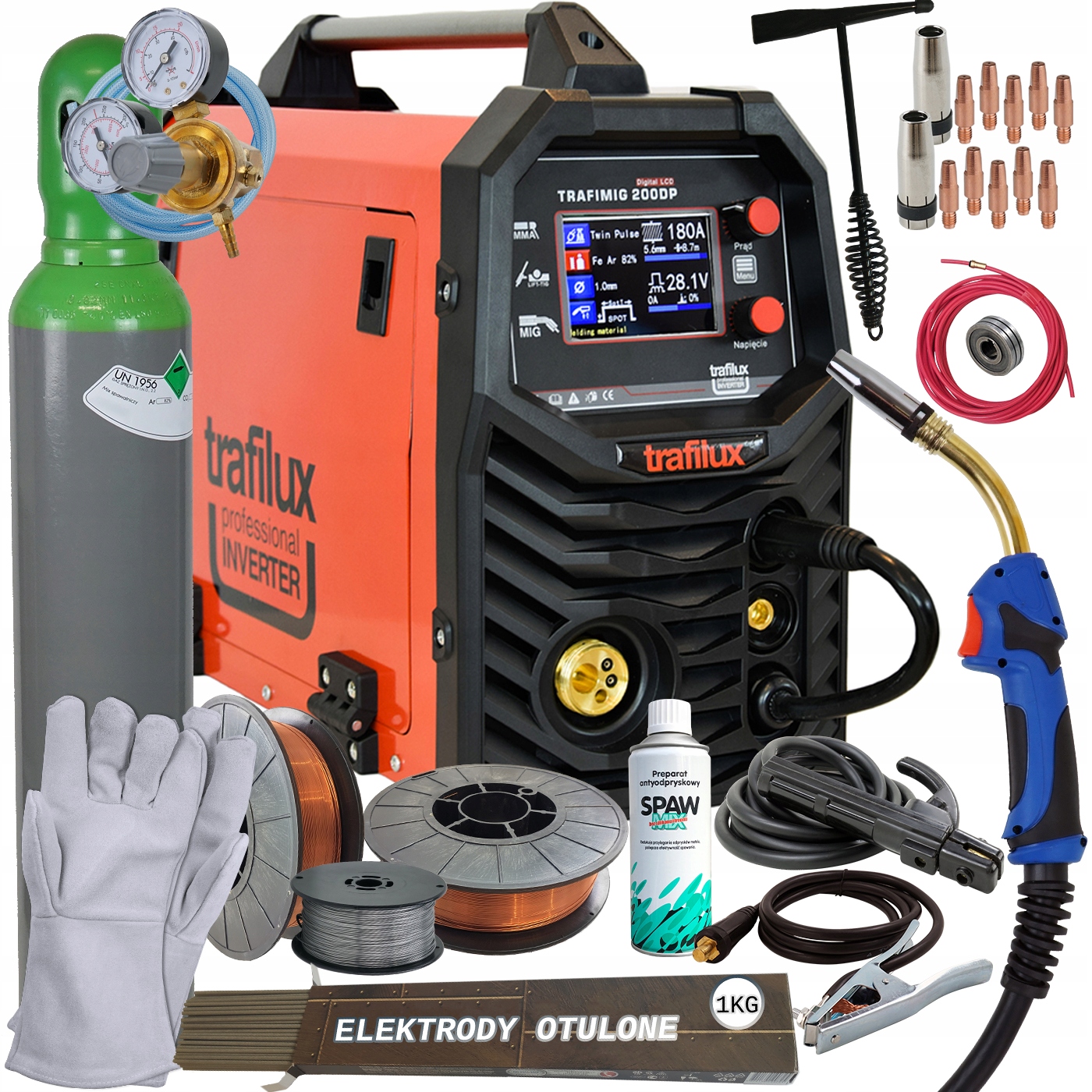 SPAWARKA 3w1 MIG 200A TIG PULS SYNERGIA ZESTAW XL