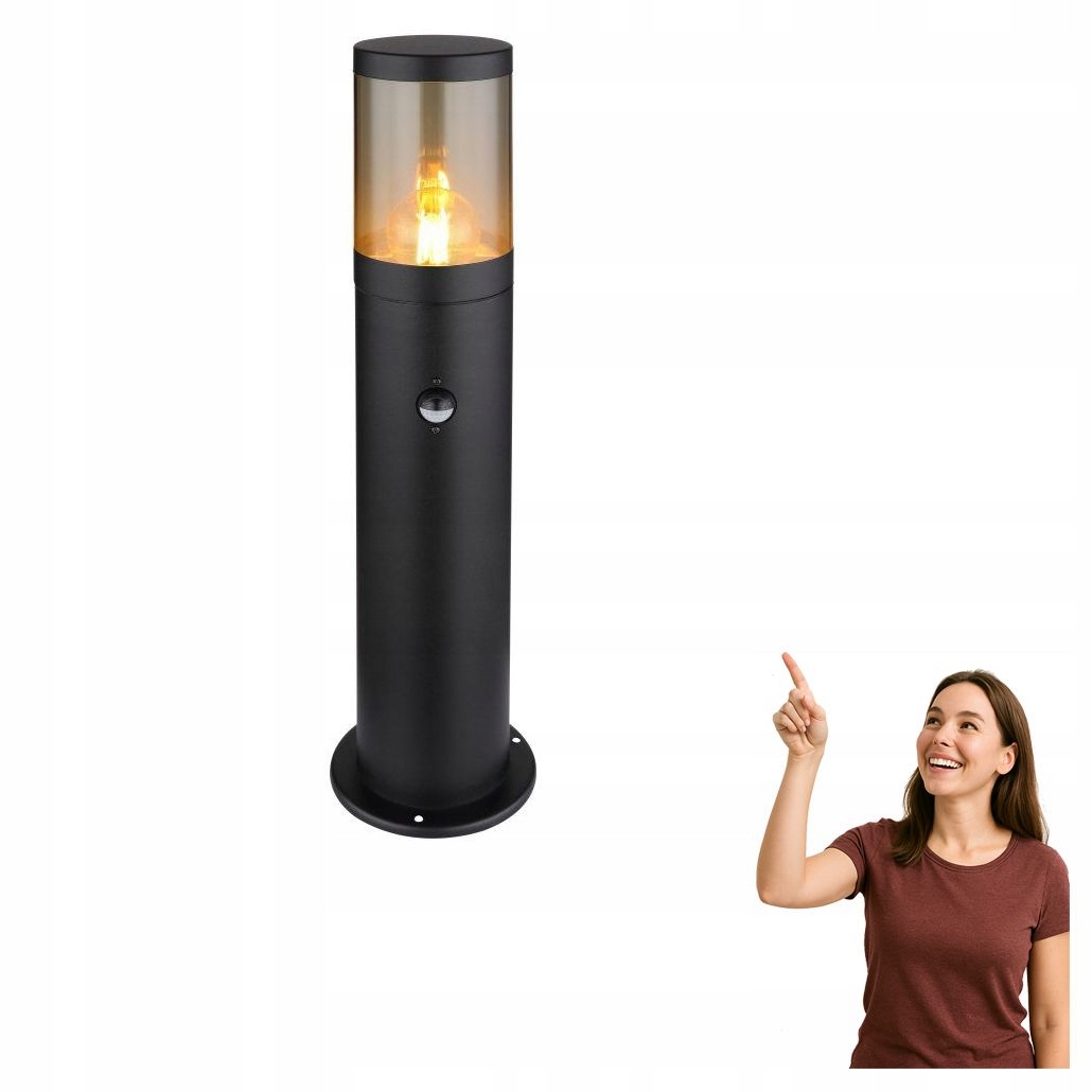 Vonkajšia lampa s záhradným stĺpikom a senzorom Xeloo 32015BSS Globo