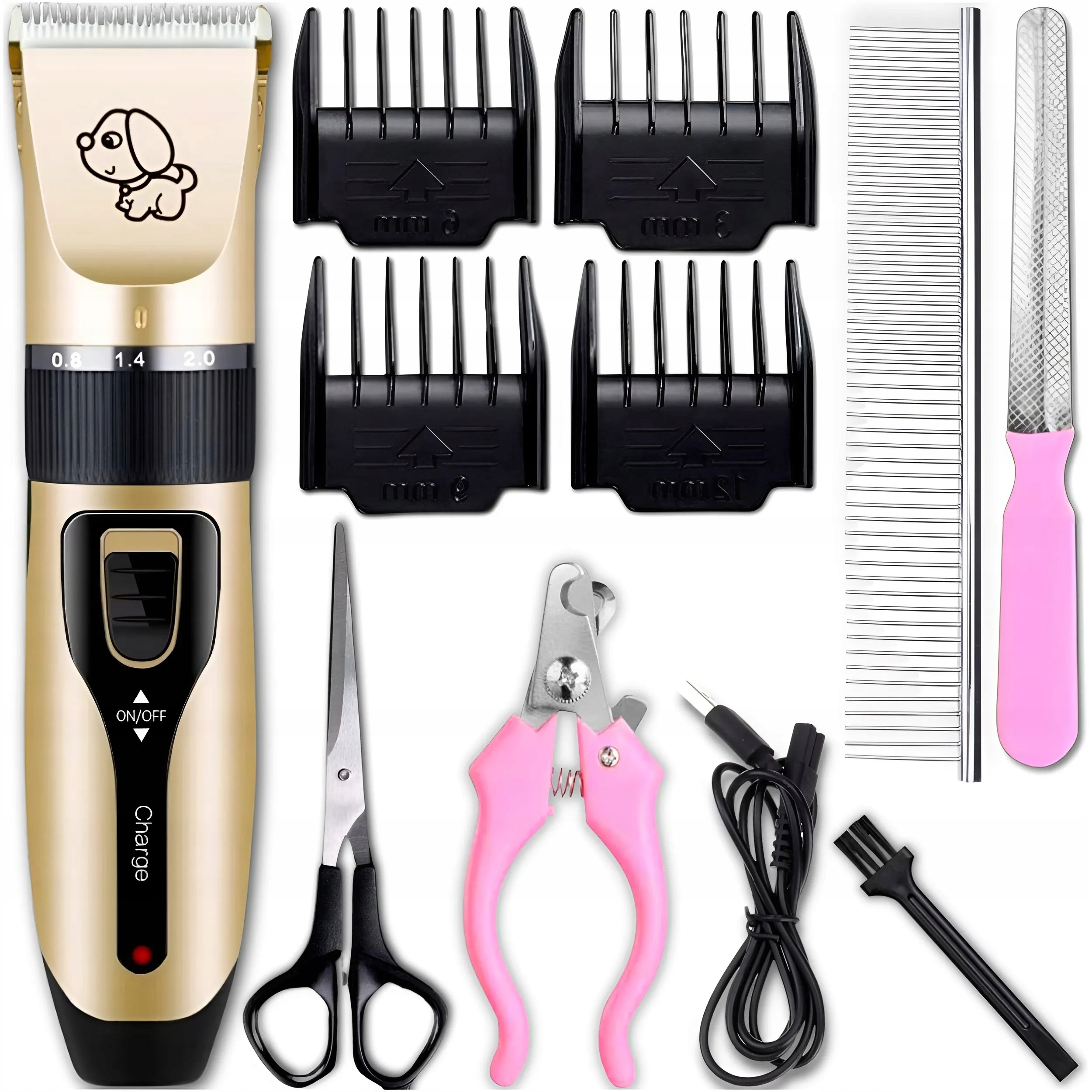 Maszynka Do Strzyżenia Psów Psa Kotów Kota Zwierząt Zestaw Cicha Bezpieczna-Zdjęcie-0