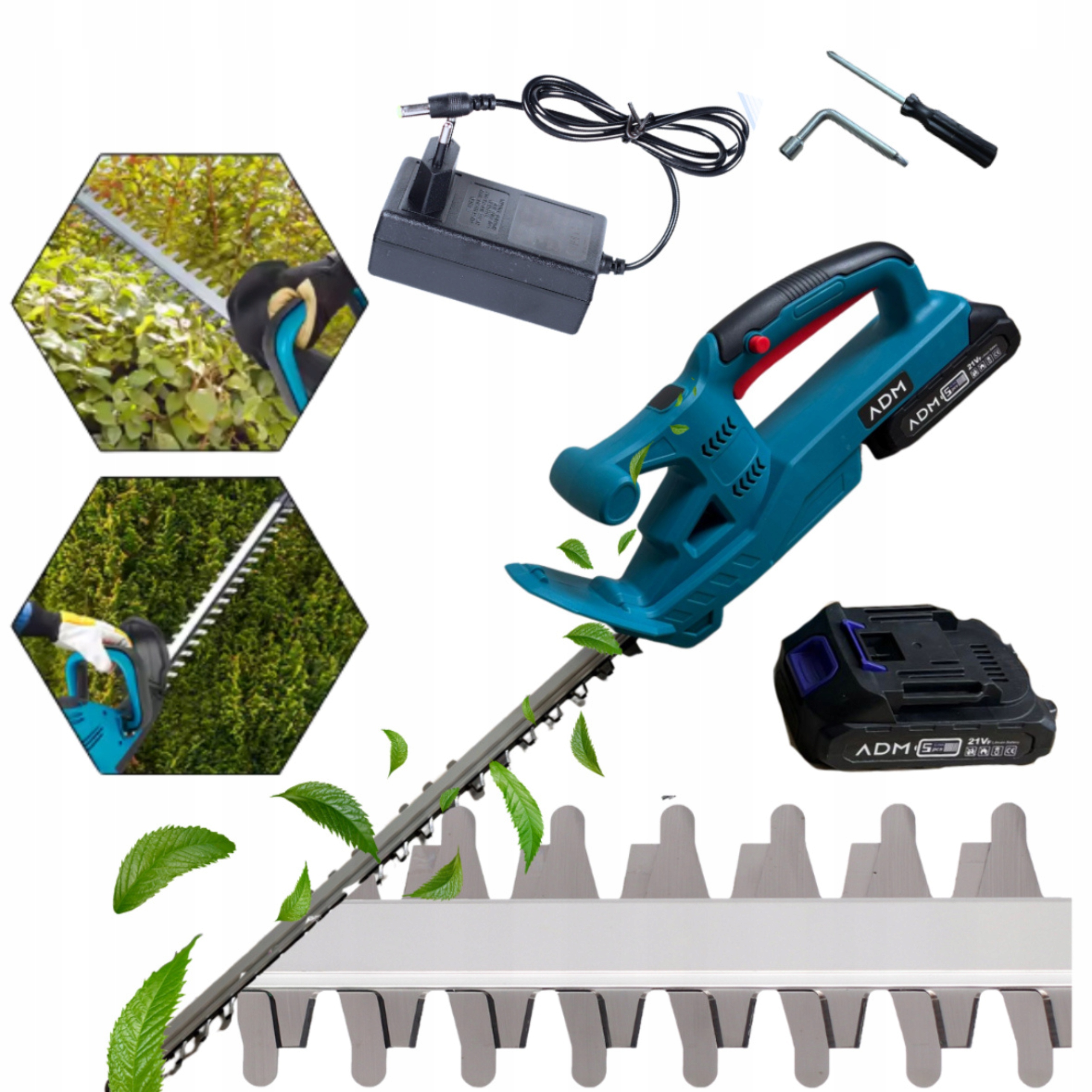 Adm bezprzewodowe nożyce do żywopłotu z akumulatorem 21V