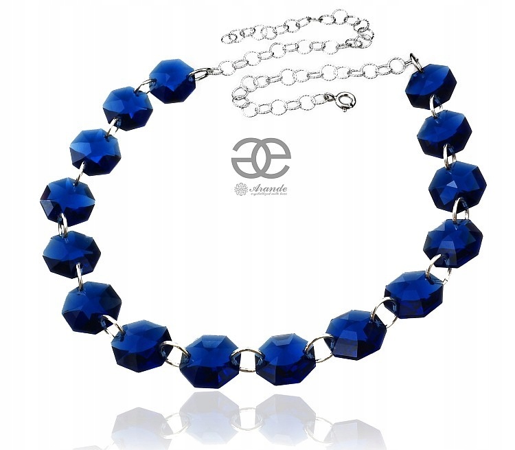 Krystaly Unikátní náhrdelník Dark Sapphire Stříbro
