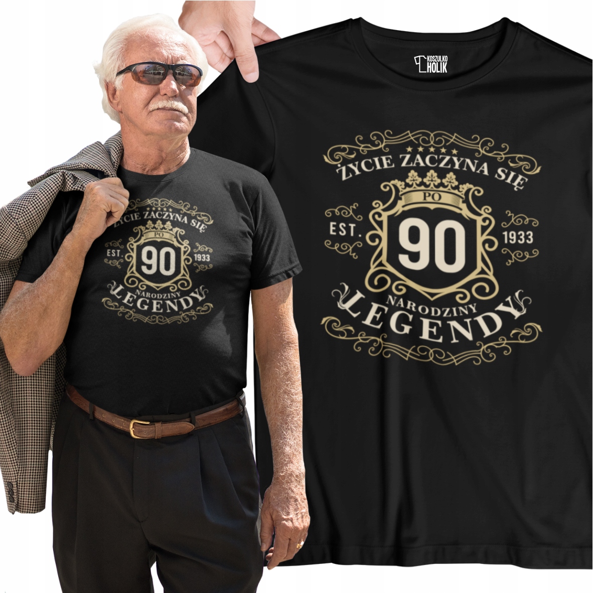 

Koszulka Na 90 Urodziny T-shirt urodzinowy