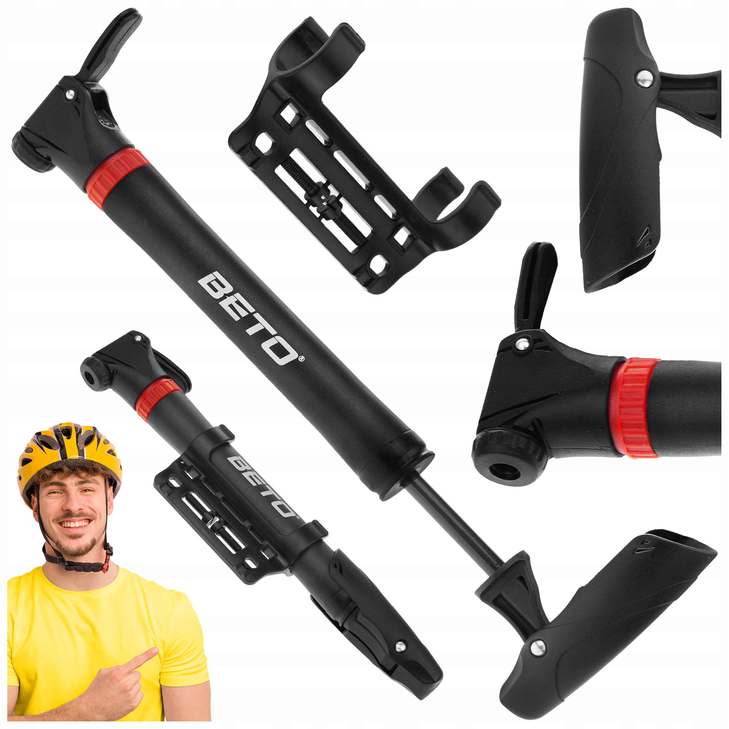 

Pompka Rowerowa Ręczna Podróżna Z Uchwytem Solidna