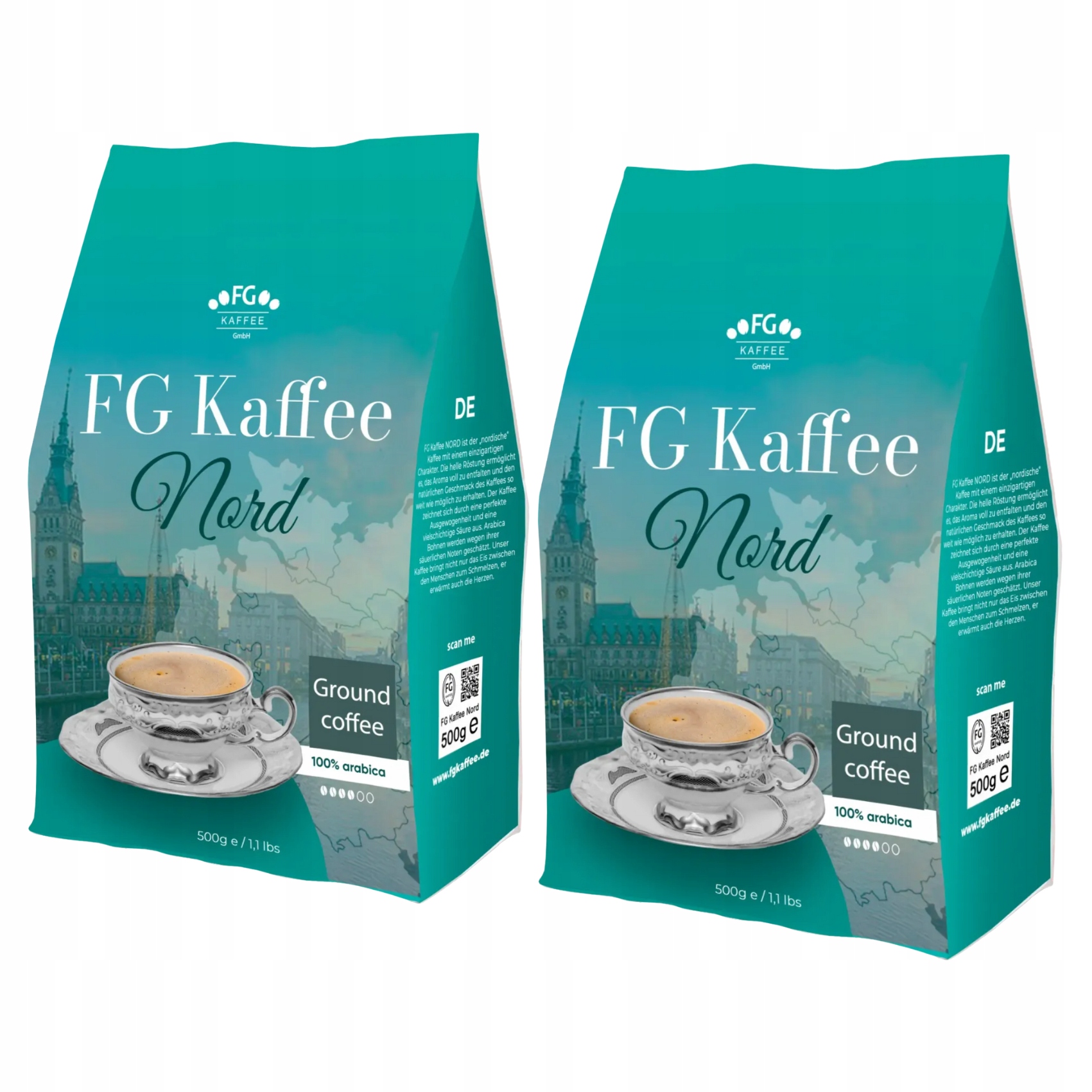 Levně 2 x Mletá káva 500 g Fg Kaffee North Brazílie Čerstvě pražená Arabica
