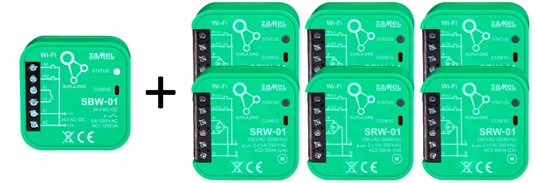 

Zamel zestaw sterownik 6x SRW-01 1x SBW-01 Supla